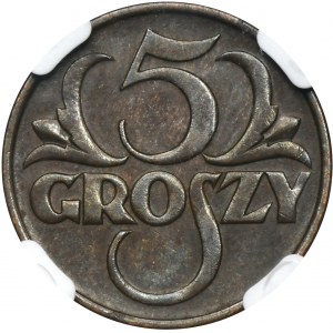 5 groszy 1930 - NGC AU58 BN