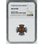 1 grosz 1938 - NGC MS64 RB