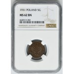 5 groszy 1931 - NGC MS62 BN