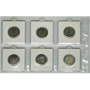 Zestaw, 50 groszy 1923 (6 szt.) - różne stemple