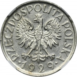 1 złoty 1929 - NGC AU58