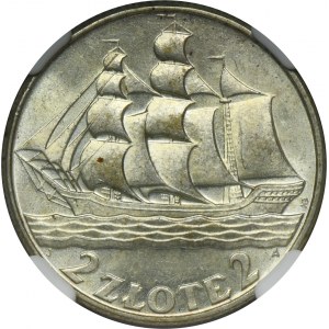 Żaglowiec, 2 złote 1936 - NGC MS63