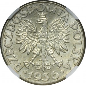 Żaglowiec, 2 złote 1936 - NGC MS63