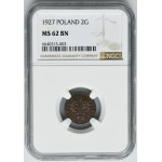 2 grosze 1927 - NGC MS62 BN