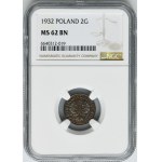 2 grosze 1932 - NGC MS62 BN