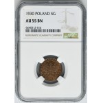 5 groszy 1930 - NGC AU55 BN