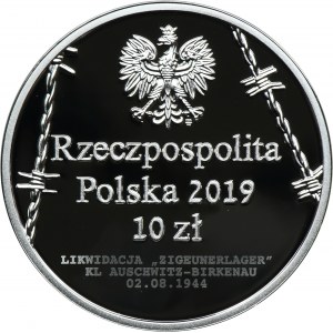 10 złotych 2019 75. rocznica zagłady Romów i Sinti