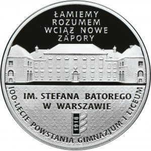 10 złotych 2018 100-lecie Gimnazjum i Liceum im. Stefana Batorego w Warszawie