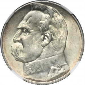 Piłsudski, 5 złotych 1936 - NGC MS62