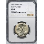 Piłsudski, 5 złotych 1936 - NGC MS62