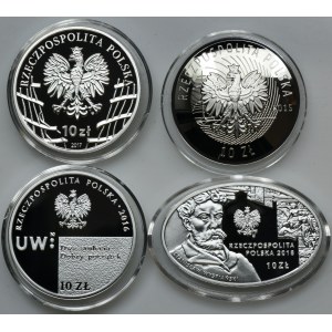 Zestaw, 10 złotych 2015-2018 (4 szt.)