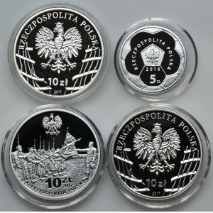 Zestaw, 5 i 10 złotych 2016-2017 (4 szt.)