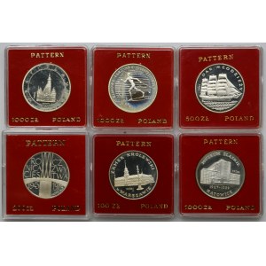 Zestaw, PRÓBY PRL, 100-1.000 złotych 1975-1987 (6 szt.)