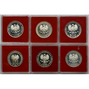 Zestaw, PRÓBY PRL, 100-1.000 złotych 1975-1987 (6 szt.)