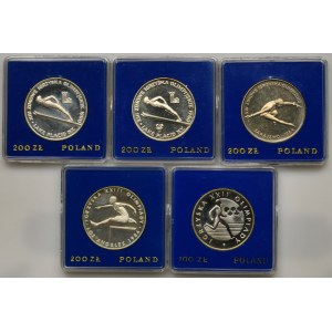 Zestaw, PRL, 100 i 200 złotych 1980-1984 (5 szt.)