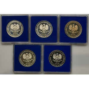 Zestaw, PRL, 100 i 200 złotych 1980-1984 (5 szt.)