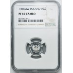 10 pennies 1981 - NGC PF69 CAMEO - LUSTRANSHIP