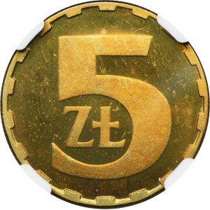 5 złotych 1986 - NGC PF66 CAMEO - LUSTRZANKA