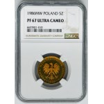 5 złotych 1986 - NGC PF66 CAMEO - LUSTRZANKA