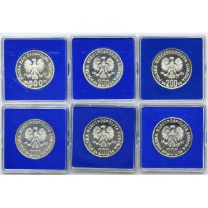 Zestaw, PRL, 200 i 500 złotych 1980-1986 (6 szt.)