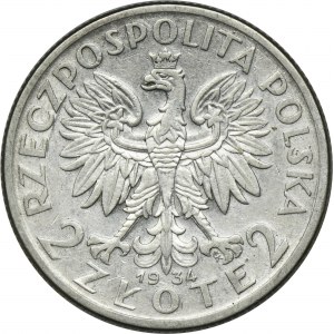 Głowa Kobiety, 2 złote 1934