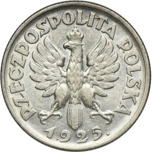 Kobieta i kłosy, 1 złoty Londyn 1925 - kropka po dacie