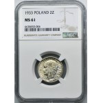 Głowa Kobiety, 2 złote 1933 - NGC MS61