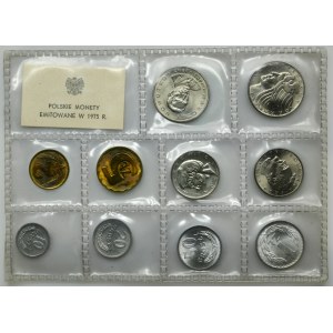 Zestaw, PRL, Polskie Monety Emitowane w 1975 (10 szt.)