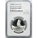 10 złotych 1998 20-lecie pontyfikatu Jana Pawła II - NGC PF68 ULTRA CAMEO