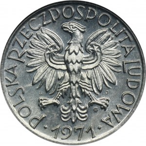 5 złotych 1971 Rybak - RZADSZY ROCZNIK
