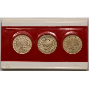 Zestaw, 10 złotych 1964 Kazimierz Wielki (3 szt.)
