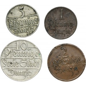 Set, Free City of Danzig, Pfennige (4 pcs.)
