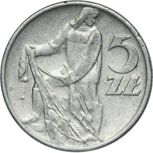 5 złotych 1958 Rybak - wąska ósemka