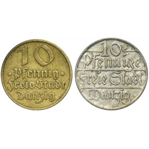Set, Free City of Danzig, 10 pfennig 1923-1932 (2 pcs.)