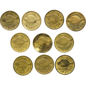 Set, Free City of Danzig, 5 pfennig 1932 (10 pcs.)