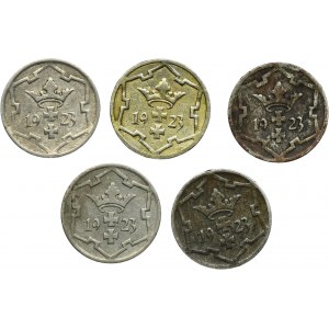 Set, Free City of Danzig, 5 pfennige 1923 (5 pcs.)