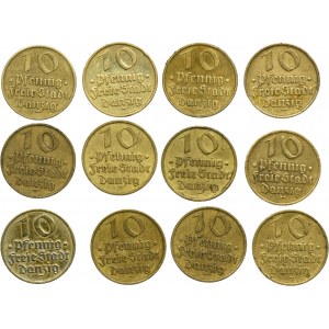 Set, Free City of Danzig, 10 pfennig 1932 (12 pcs.)