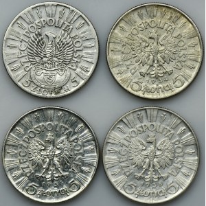 Zestaw, Piłsudski, 10 złotych 1934-1938 (4 szt.)