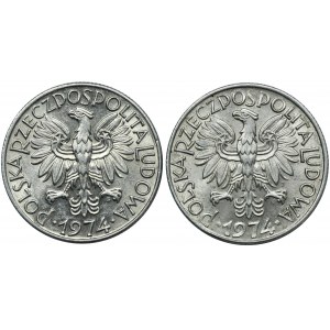 Zestaw, 5 złotych 1974 Rybak (2 szt.) - SŁONECZKO