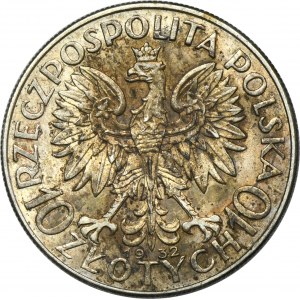 Głowa Kobiety, 10 złotych Londyn 1932
