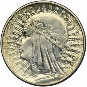 Głowa Kobiety, 10 złotych Londyn 1932