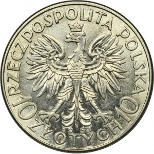Głowa Kobiety, 10 złotych Londyn 1932