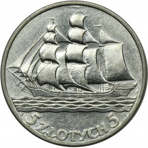 Żaglowiec, 5 złotych 1936