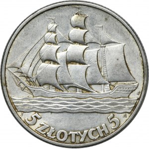 Żaglowiec, 5 złotych 1936