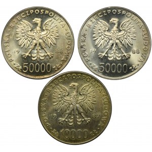 Zestaw, 10.000 i 50.000 złotych 1987-1988 (3 szt.)