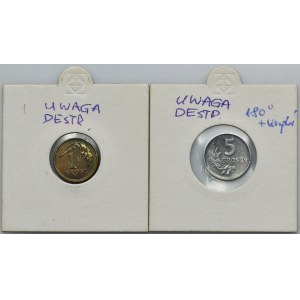 Zestaw, DESTRUKTY, 1-5 groszy 1965-2007 (2 szt.)