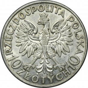 Głowa Kobiety, 10 złotych Londyn 1932