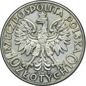 Głowa Kobiety, 10 złotych Londyn 1932