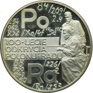 20 złotych 1998 100-lecie odkrycia Polonu i Radu