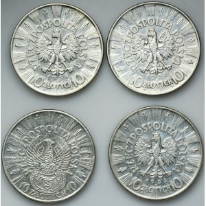 Zestaw, Piłsudski, 10 złotych 1934-1936 (4 szt.)